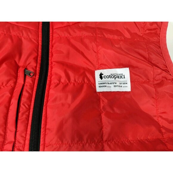Cotopaxi Teca Calido Hooded Vest Womens L Full Zip Reversible Packable RedHotSun - Picture 8 of 12